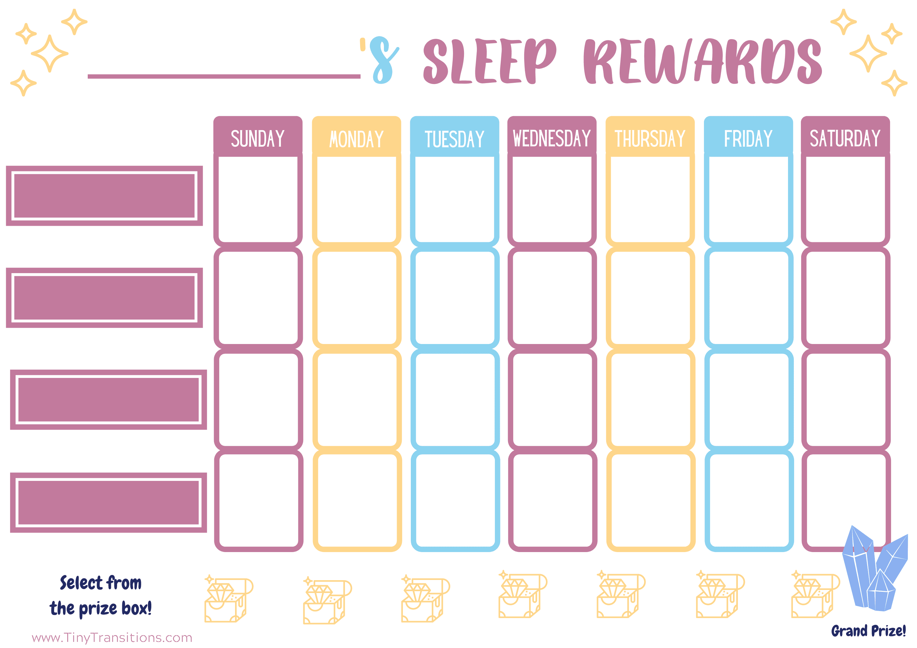 Tablas de recompensas de siestas y horas de acostarse para niños pequeños