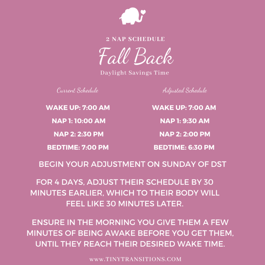 Ideal 2 Nap Schedule with Daylight Savings Time