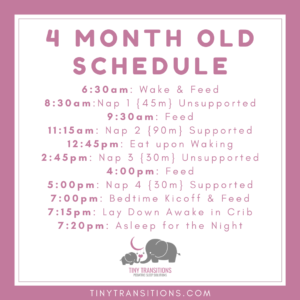 4 Month Old Schedule