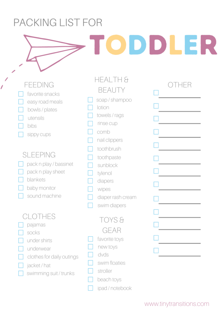 Travel Checklist for Baby & Toddler