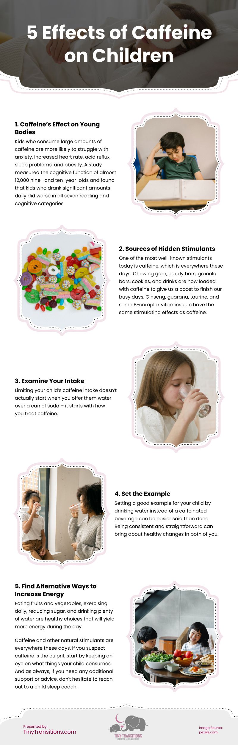 5 Effects of Caffeine on Children Infographic
