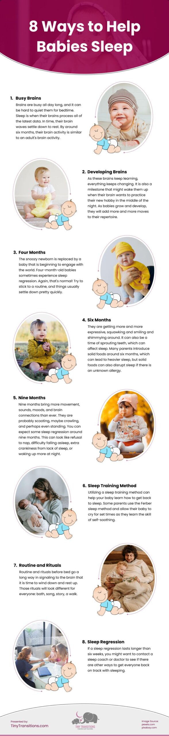 8 Ways to Help Babies Sleep Infographic