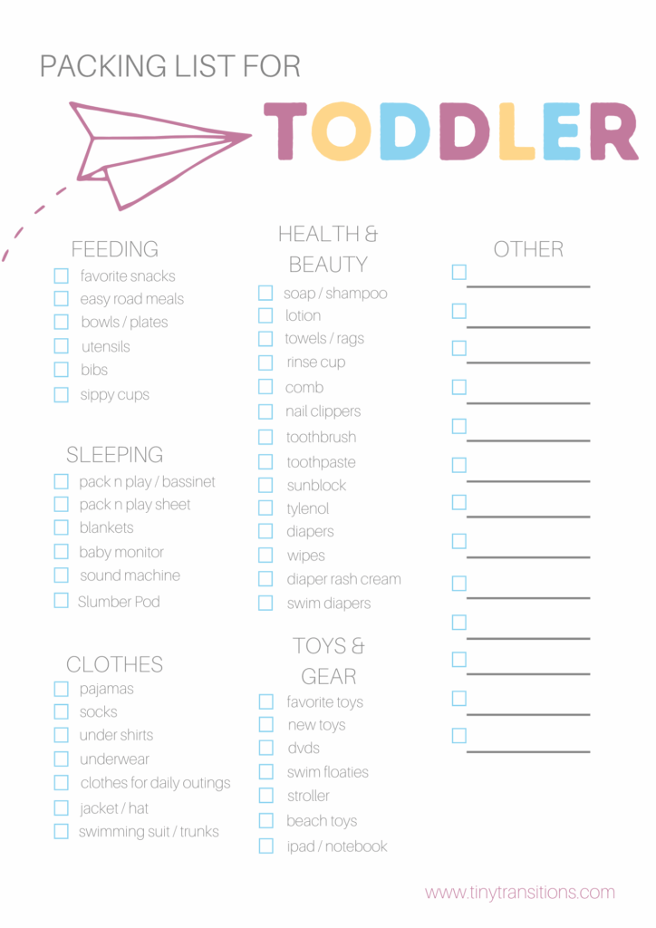 Packing List for Toddler (2)